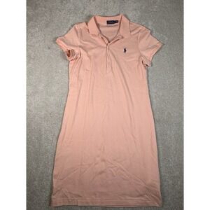 polo ralph lauren pink polo short sleeve dress medium soft touch